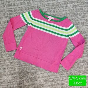 Lilly Pulitzer girl's pink green striped sweater size S 4-5